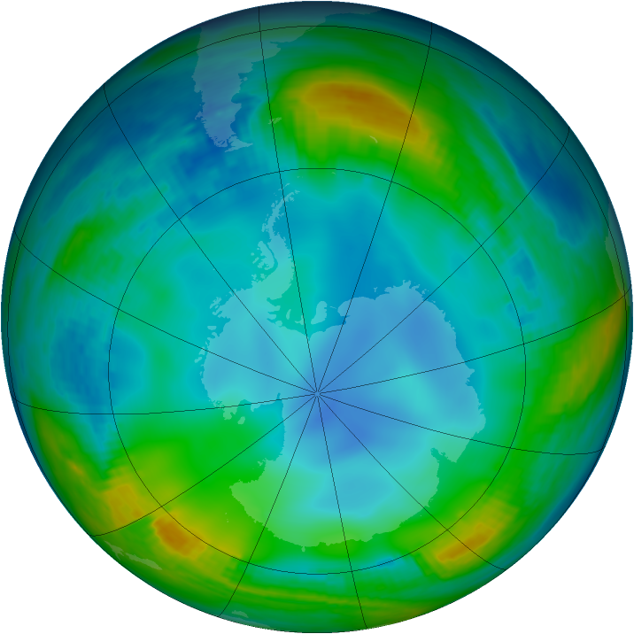 Antarctic ozone map for 18 June 1987